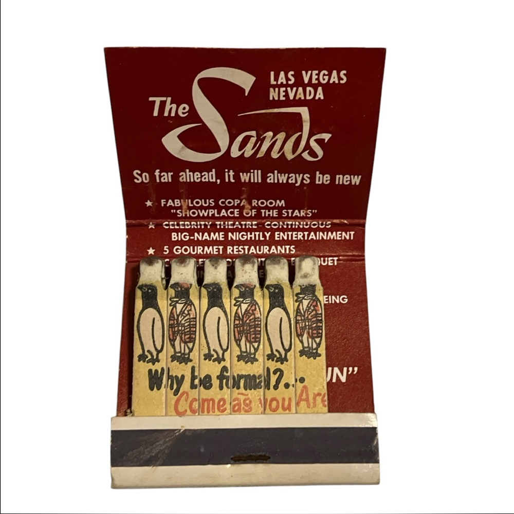 The Sands Las Vegas Penguin Matches Vintage Matchbook